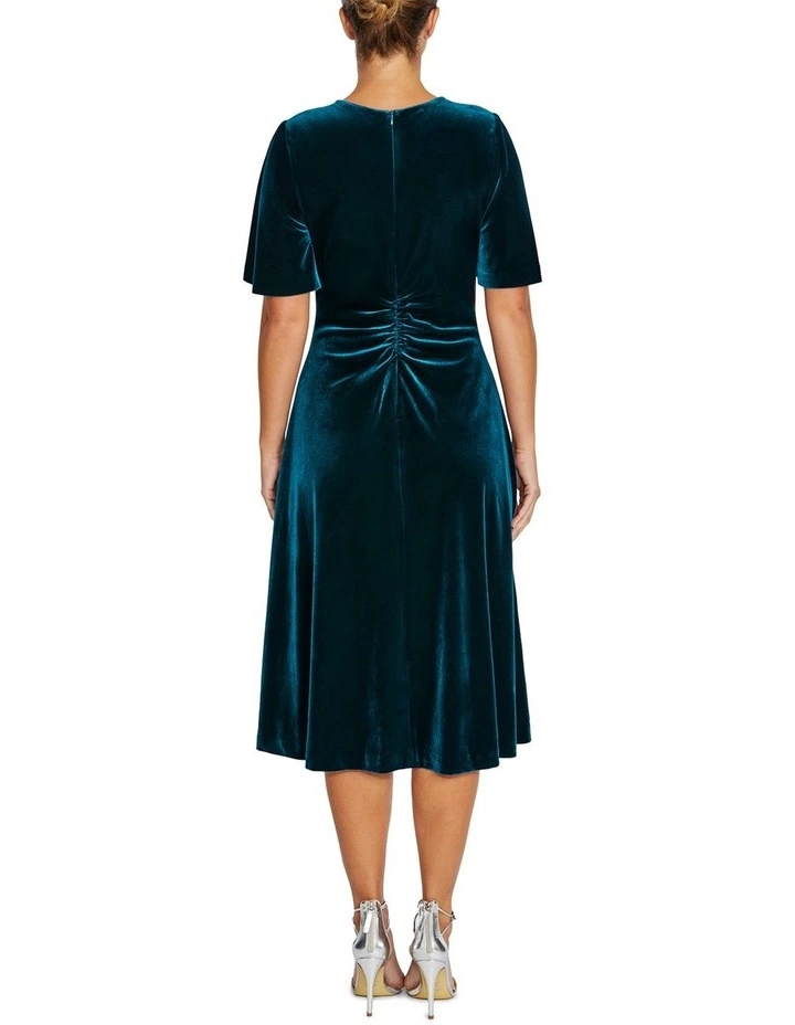 Lyla Velour Dress in Teal image 2