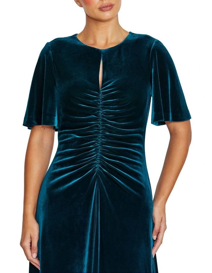 Lyla Velour Dress in Teal image 3