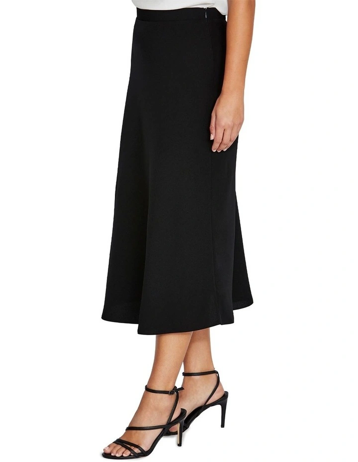 Liberty Crepe Midi Skirt in Black image 3