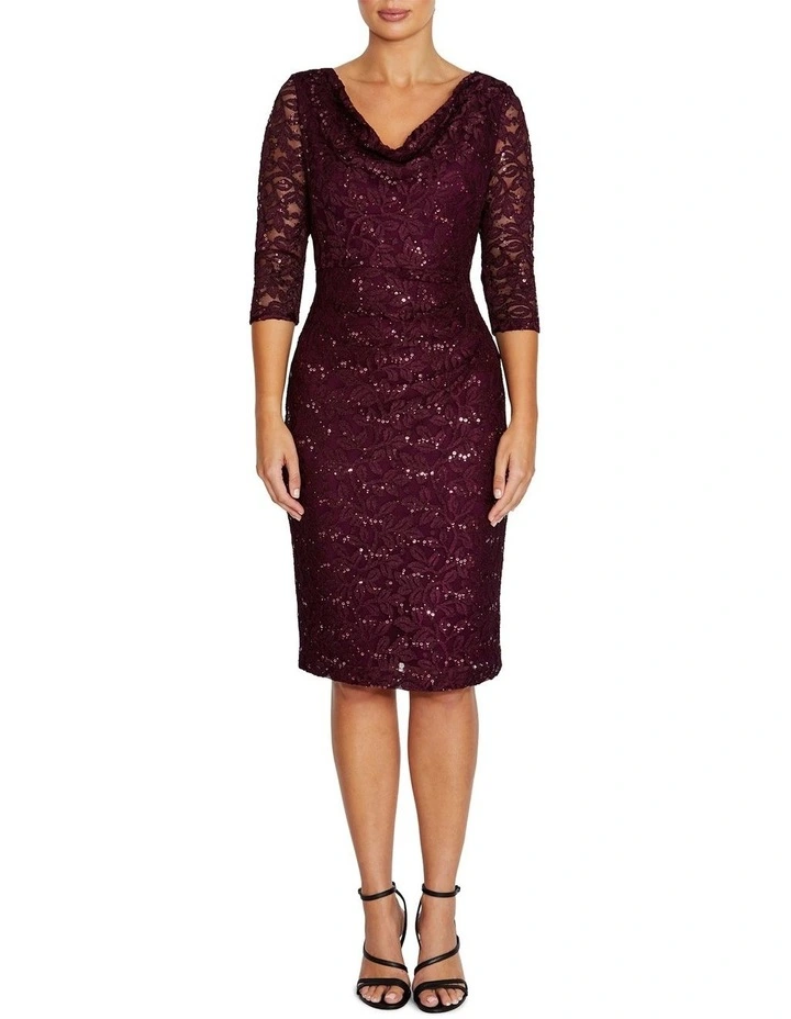 Elisa Stretch Lace Dress in Red image 1