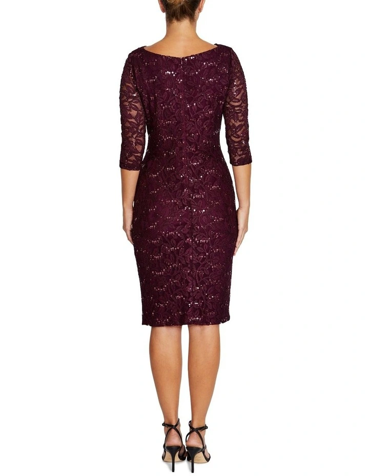 Elisa Stretch Lace Dress in Red image 2
