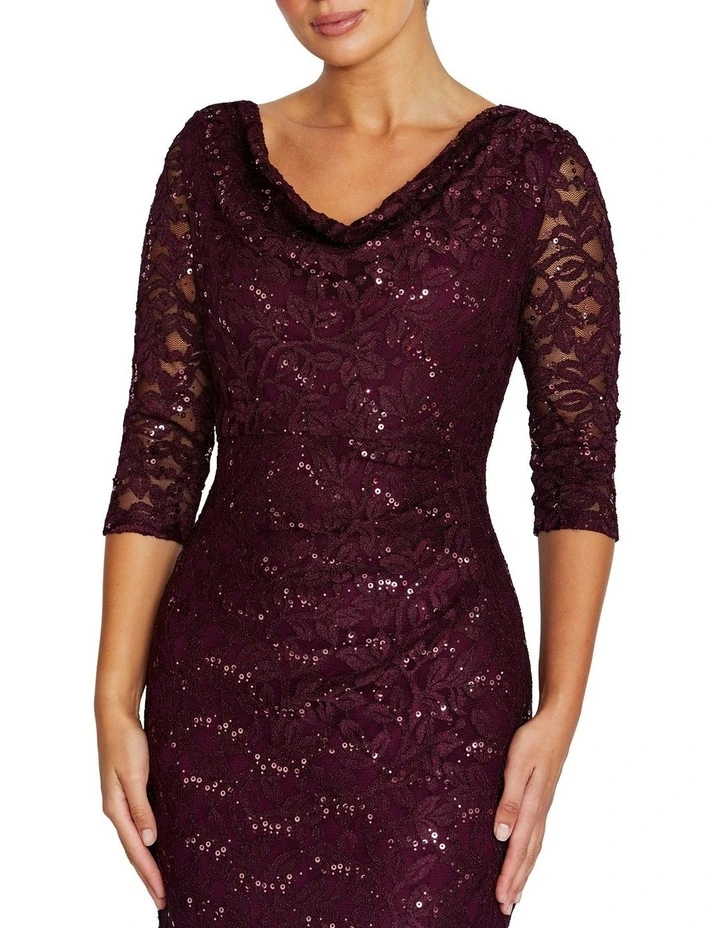 Elisa Stretch Lace Dress in Red image 3