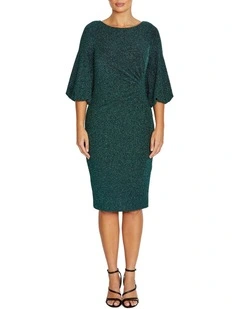 Elette Lurex Dress in Dark Green