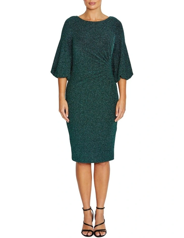 Elette Lurex Dress in Dark Green image 1