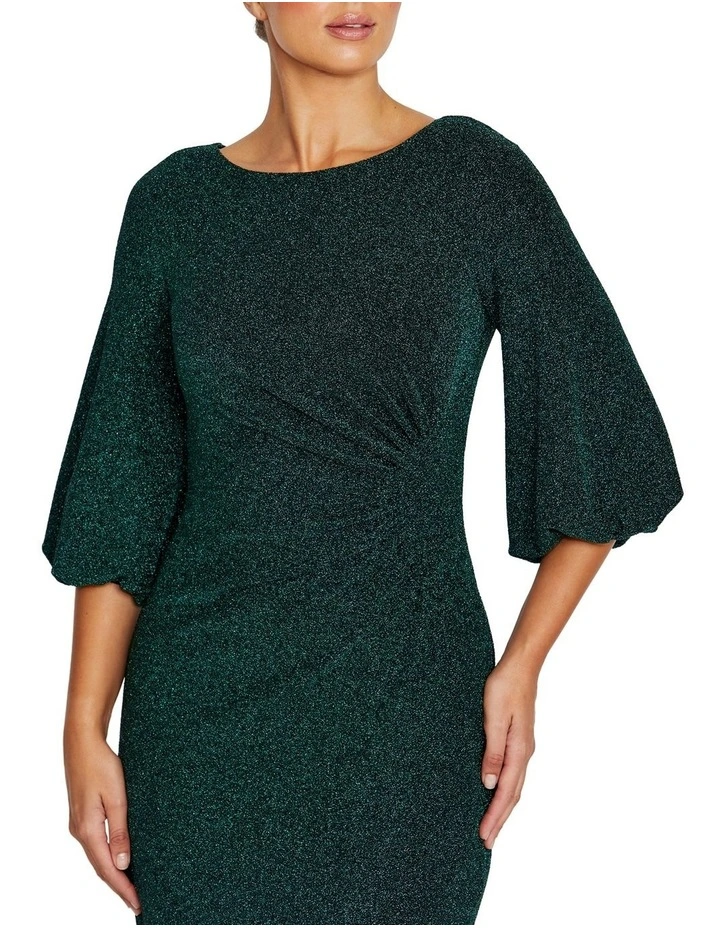 Elette Lurex Dress in Dark Green image 3