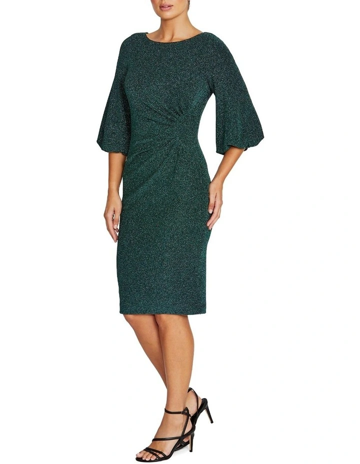 Elette Lurex Dress in Dark Green image 4
