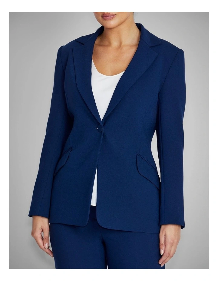 Lola Crepe Jacket in Navy image 1