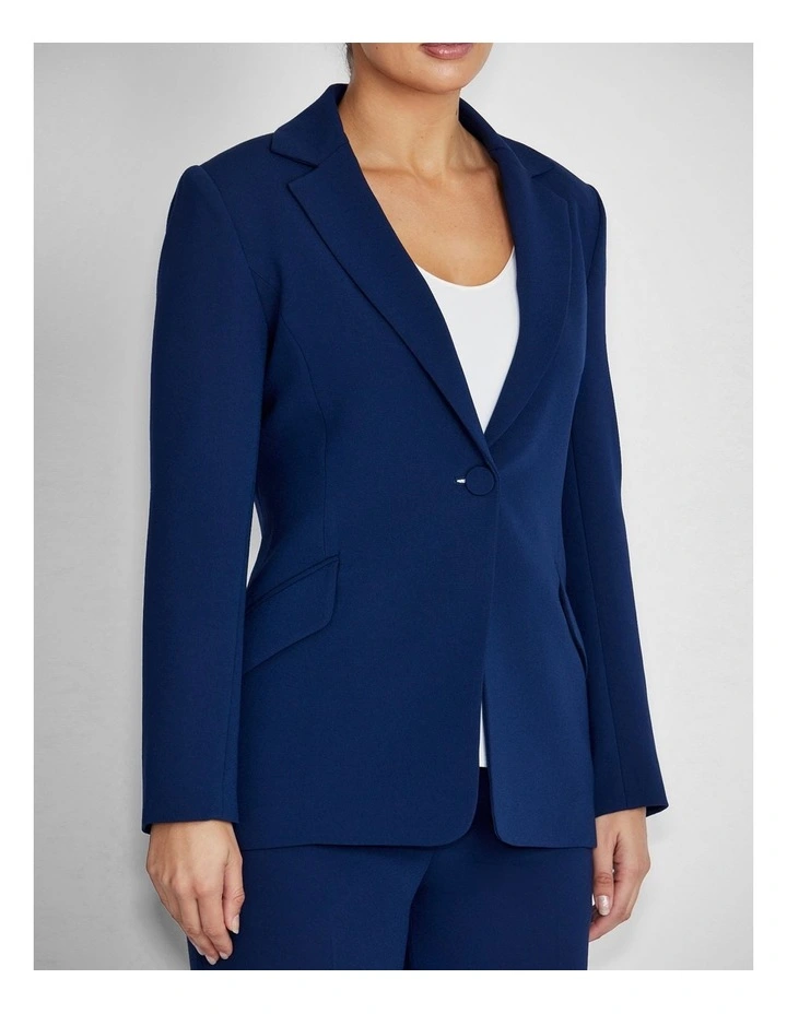 Lola Crepe Jacket in Navy image 3