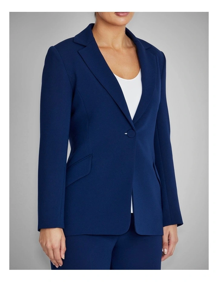 Lola Crepe Jacket in Navy image 3