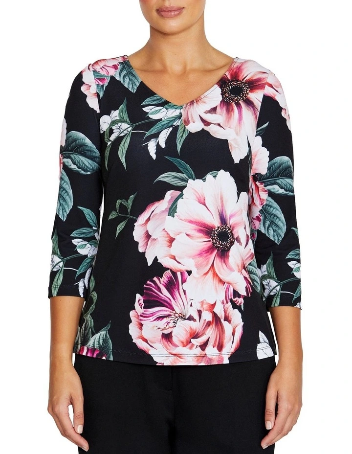 Marelle Jersey Top in Floral Print image 1