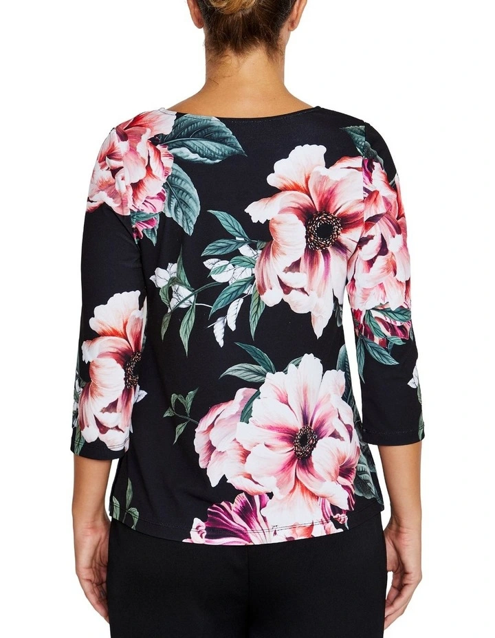 Marelle Jersey Top in Floral Print image 2