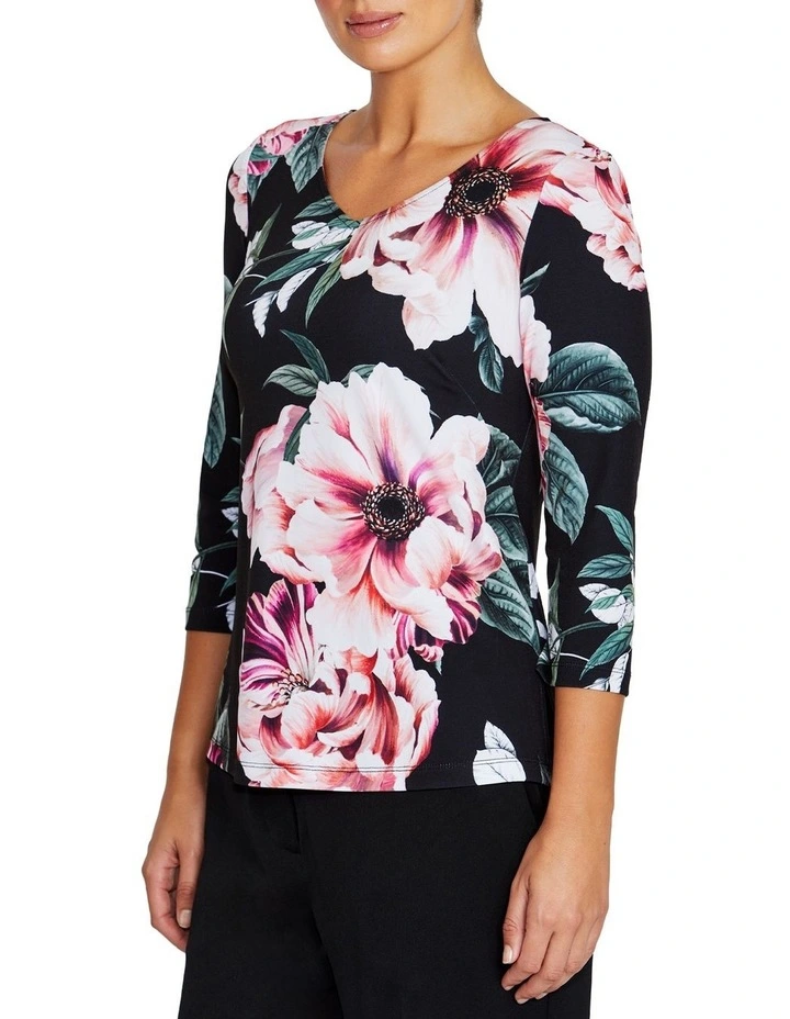 Marelle Jersey Top in Floral Print image 3