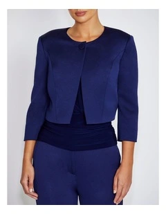 Jackie Satin Crepe Cropped Jacket
