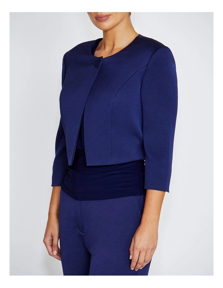 Jackie Satin Crepe Cropped Jacket image 3