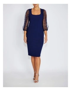 Theresa Puff Sleeve Crepe Dress