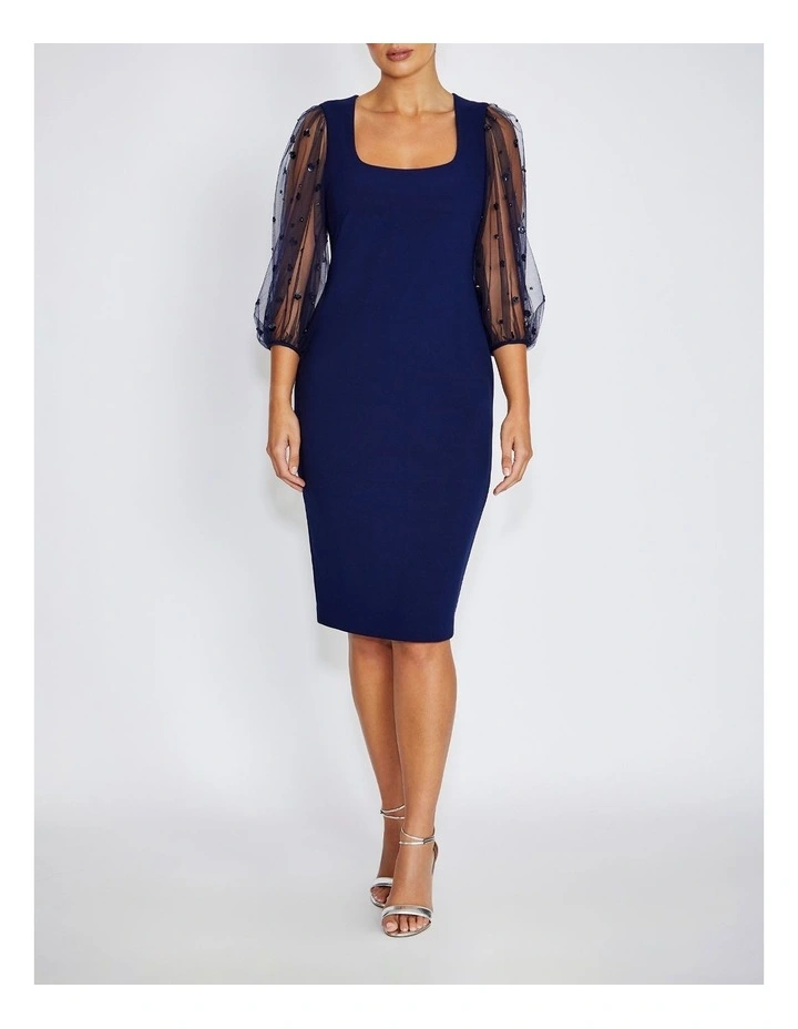 Theresa Puff Sleeve Crepe Dress image 1