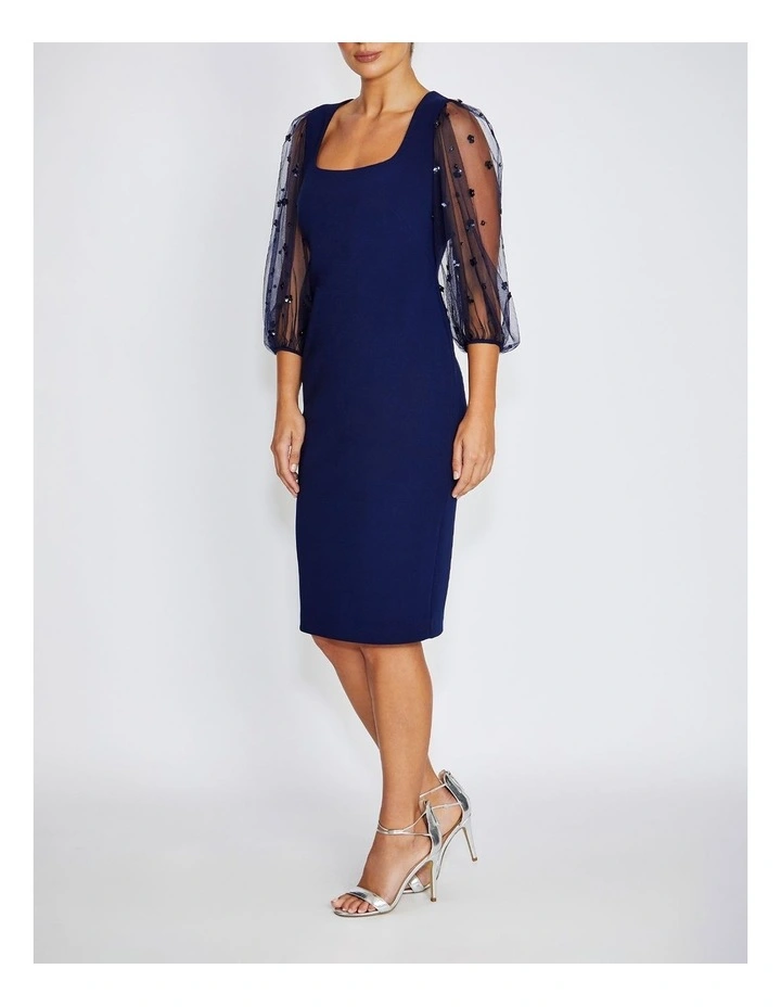 Theresa Puff Sleeve Crepe Dress image 3