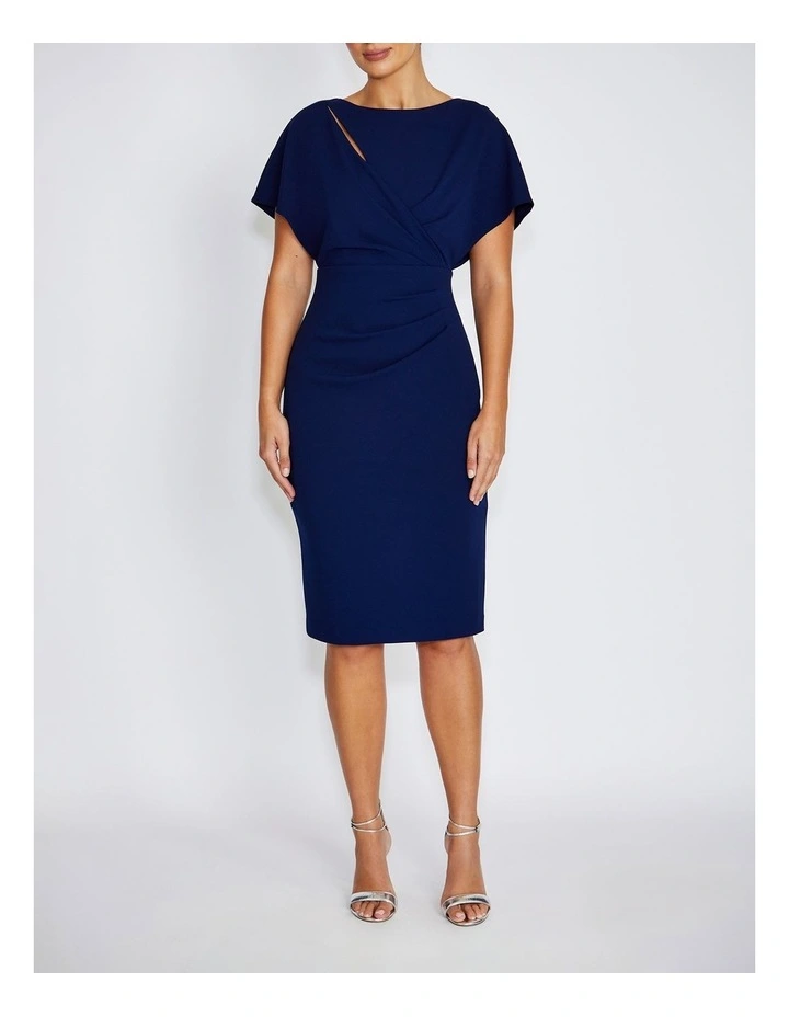 Alina Stretch Crepe Dress in Navy image 1