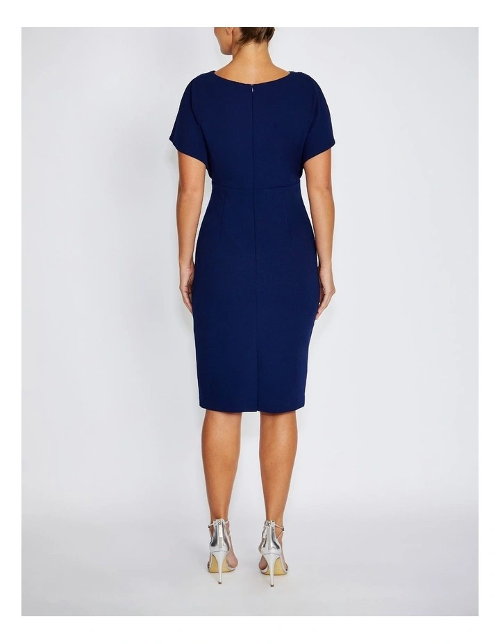 Alina Stretch Crepe Dress in Navy image 2