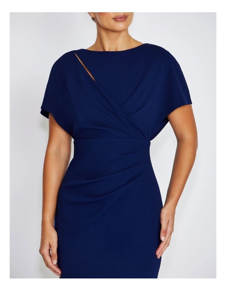 Alina Stretch Crepe Dress in Navy image 4