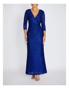 Soraya Stretch Lace Gown in Periwinkle