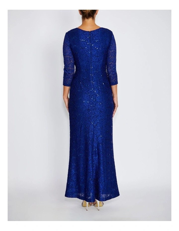 Soraya Stretch Lace Gown in Periwinkle image 2