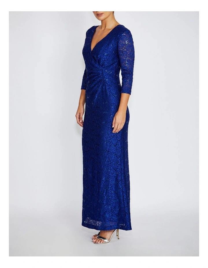Soraya Stretch Lace Gown in Periwinkle image 3