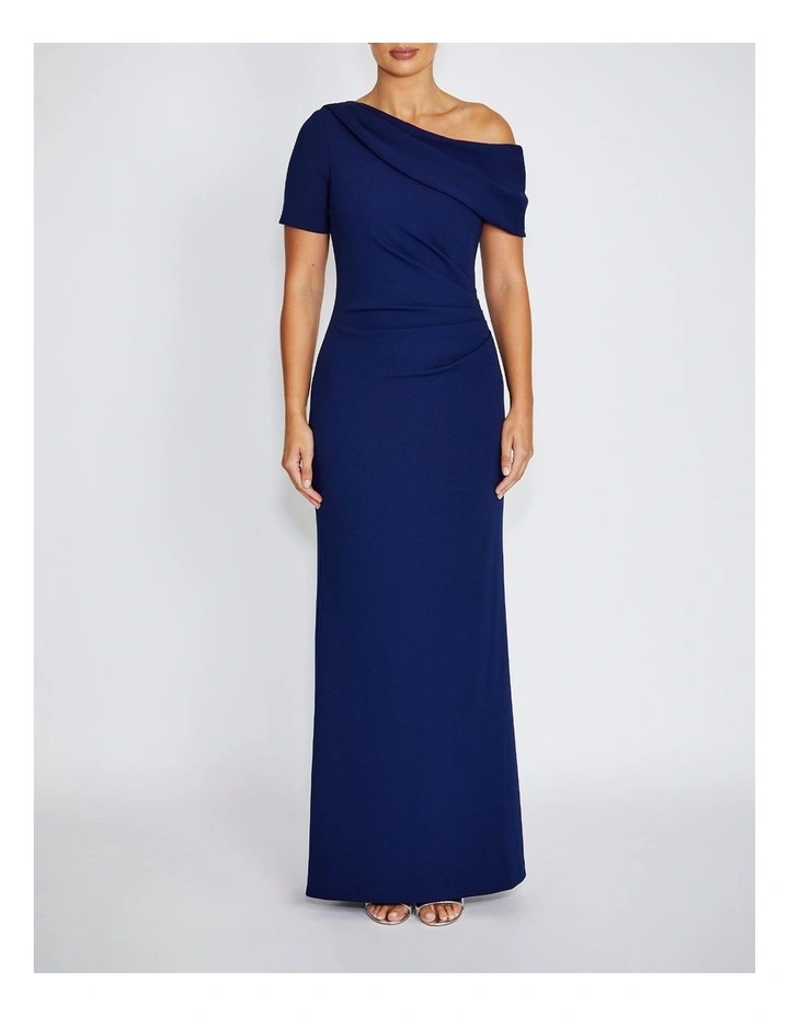 Sasha Stretch Crepe Gown in Navy image 1