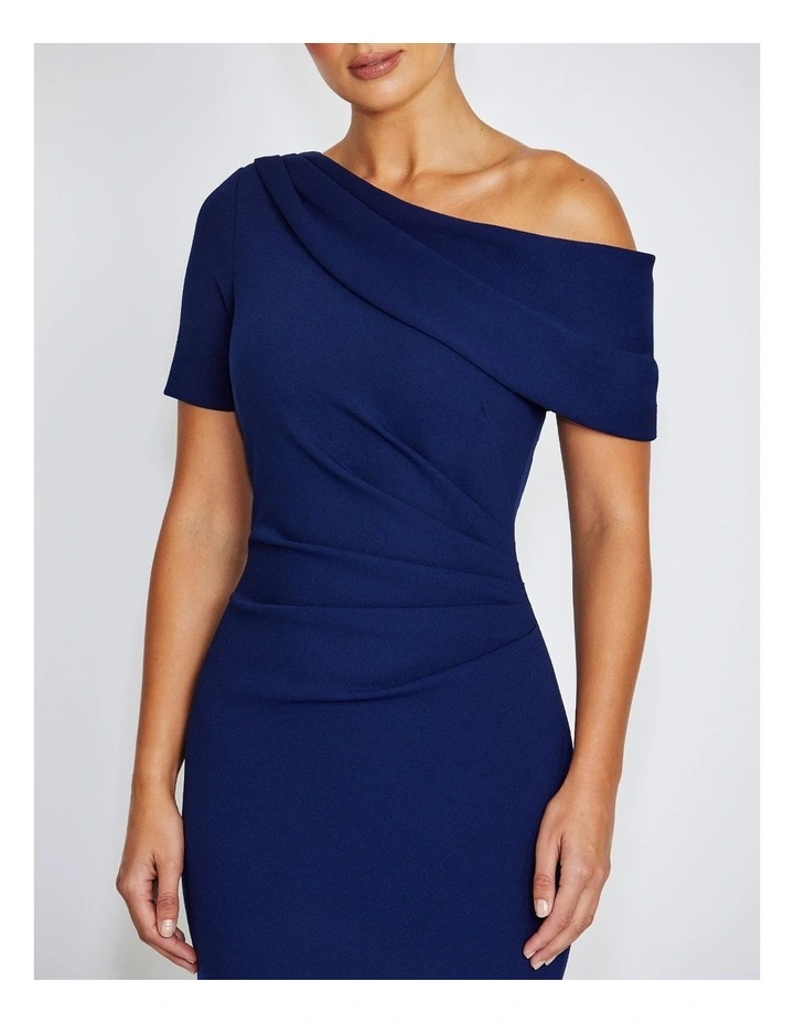 Sasha Stretch Crepe Gown in Navy image 3