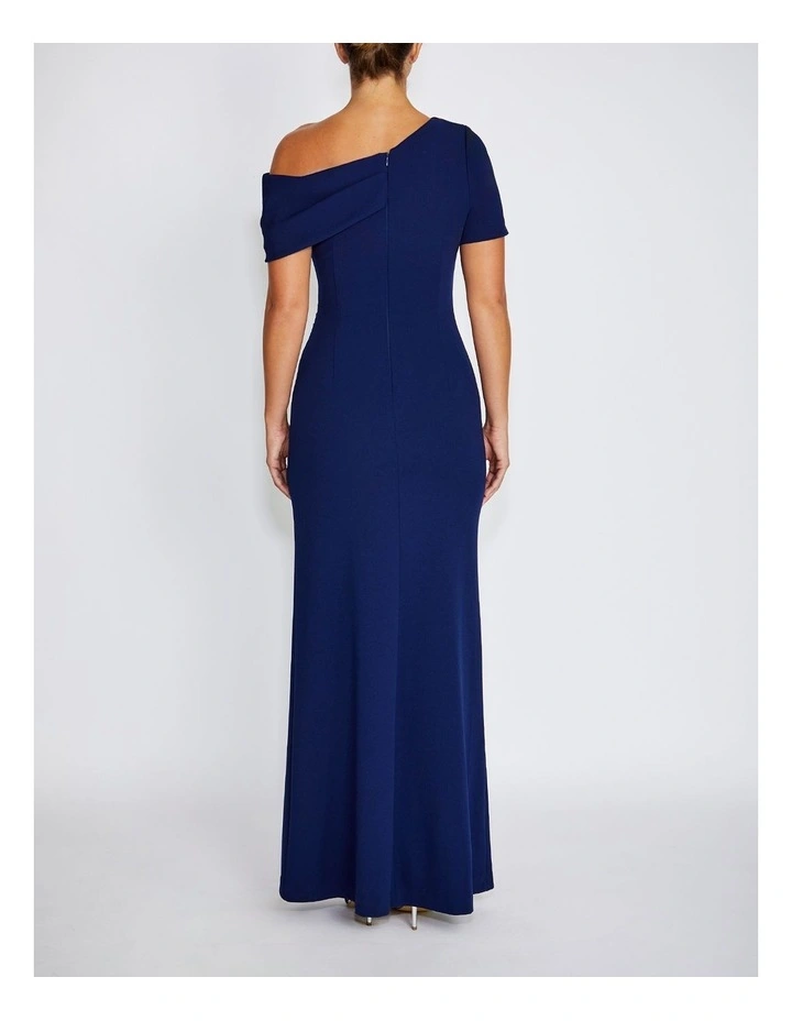Sasha Stretch Crepe Gown in Navy image 4
