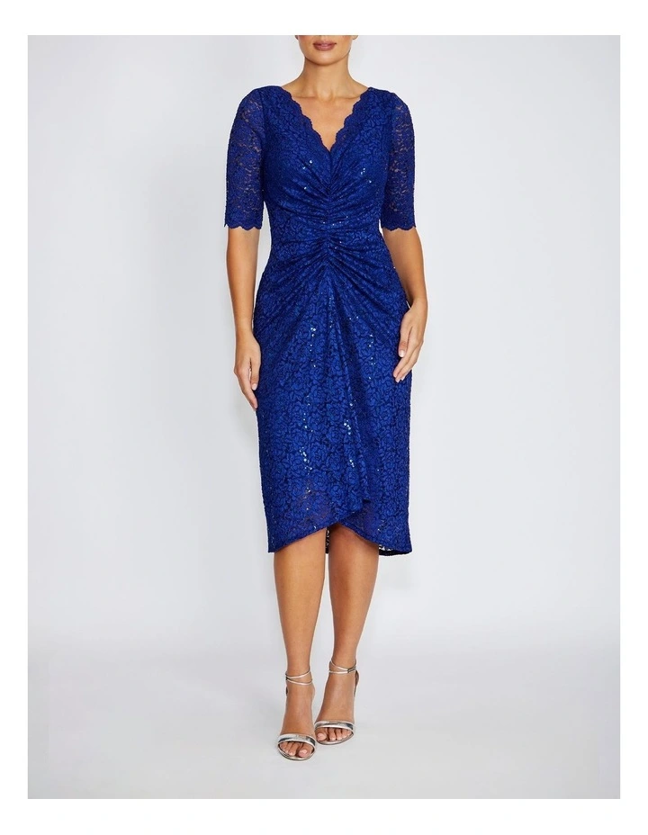 Nina Stetch Lace Dress in Periwinkle image 1