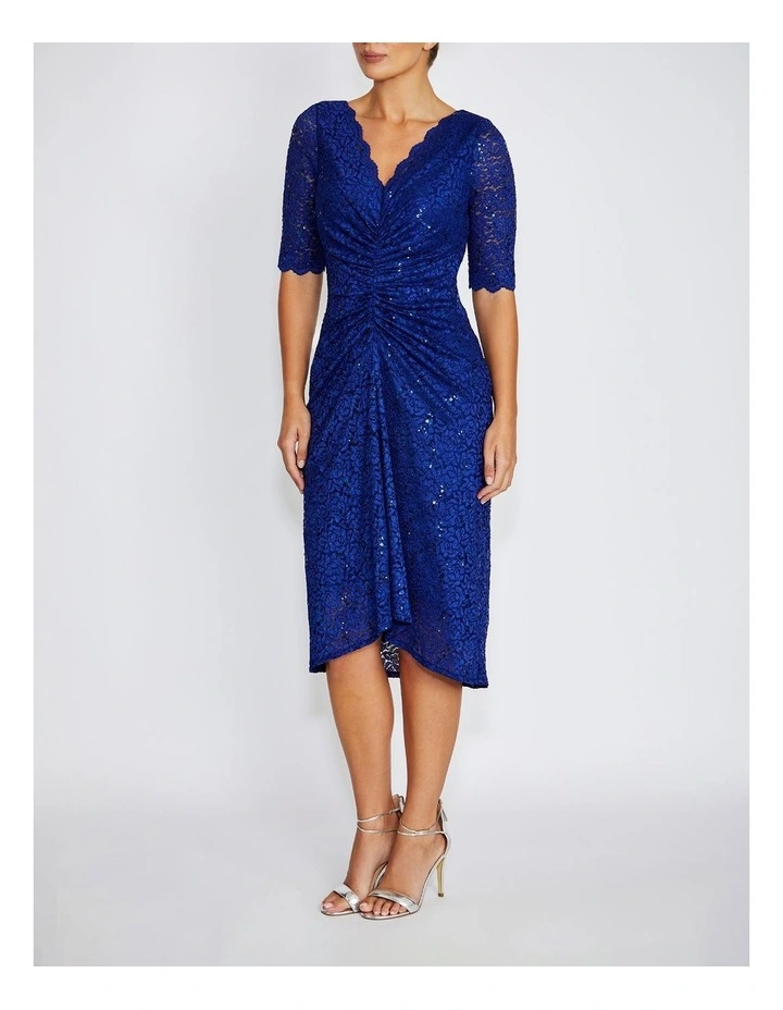 Nina Stetch Lace Dress in Periwinkle image 3