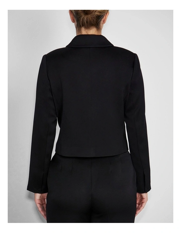 Sigrid Satin Crepe Jacket in Black image 2