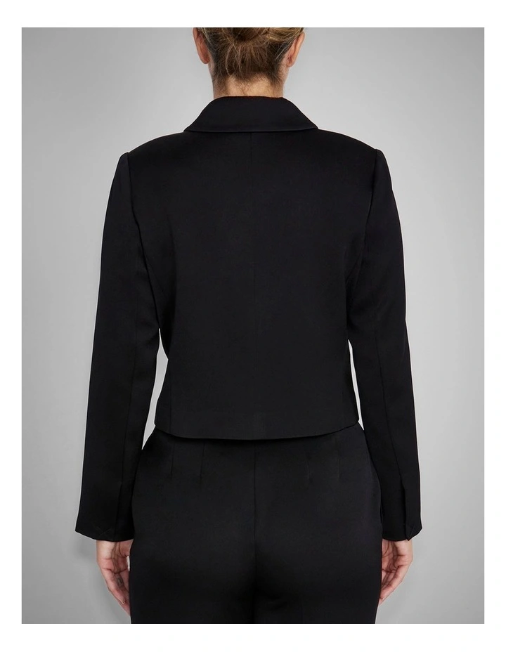 Sigrid Satin Crepe Jacket in Black image 2