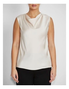 Amity Satin Top in Champagne
