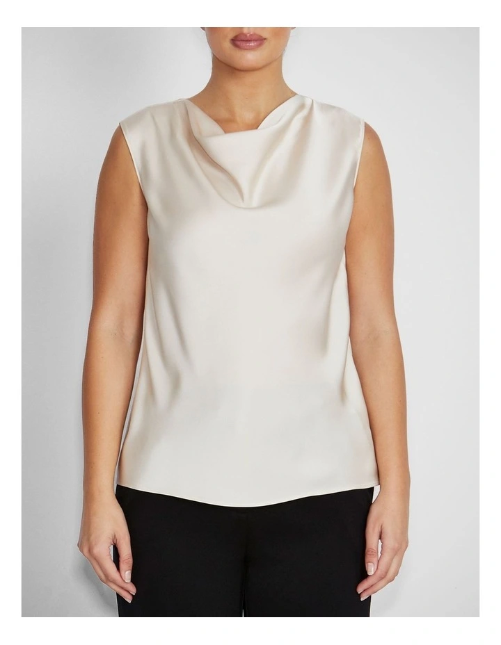 Amity Satin Top in Champagne image 1