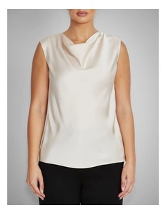 Amity Satin Top in Champagne