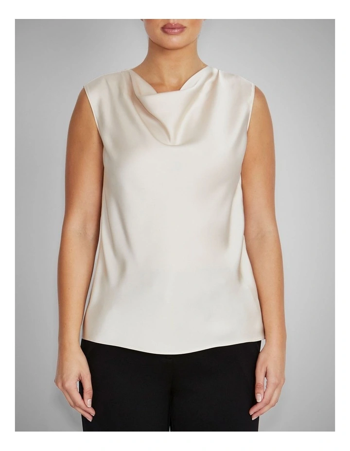 Amity Satin Top in Champagne image 1