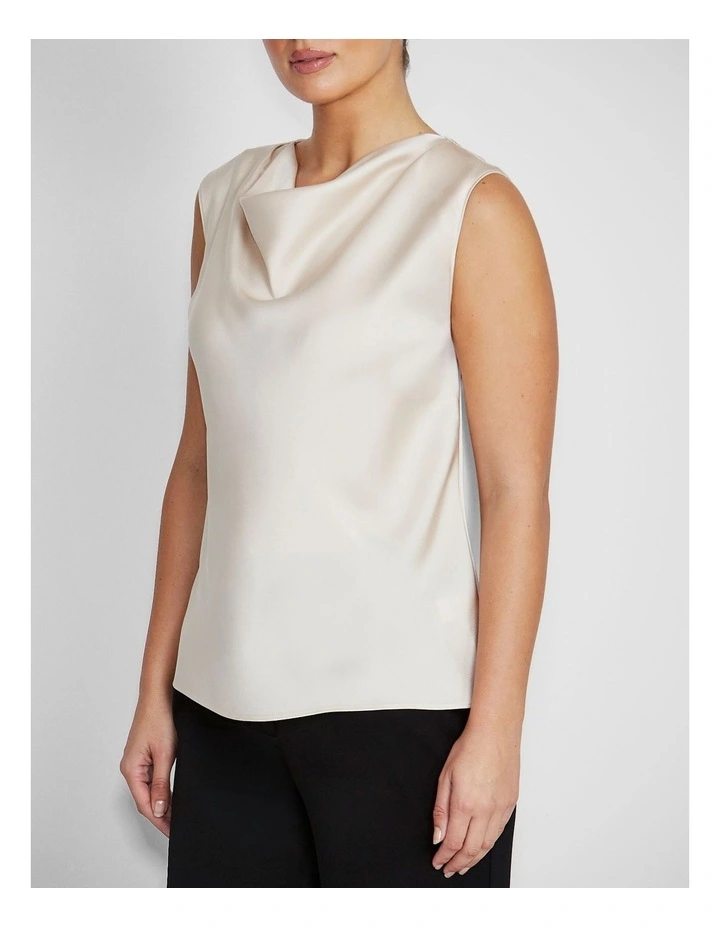 Amity Satin Top in Champagne image 3