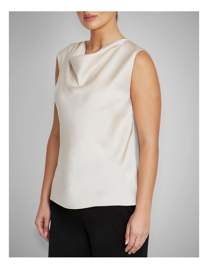 Amity Satin Top in Champagne image 3