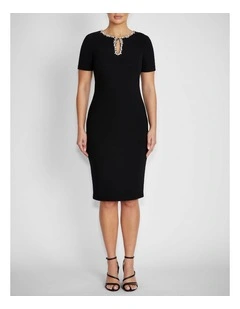 Cordelia Stretch Crepe Dress in Black