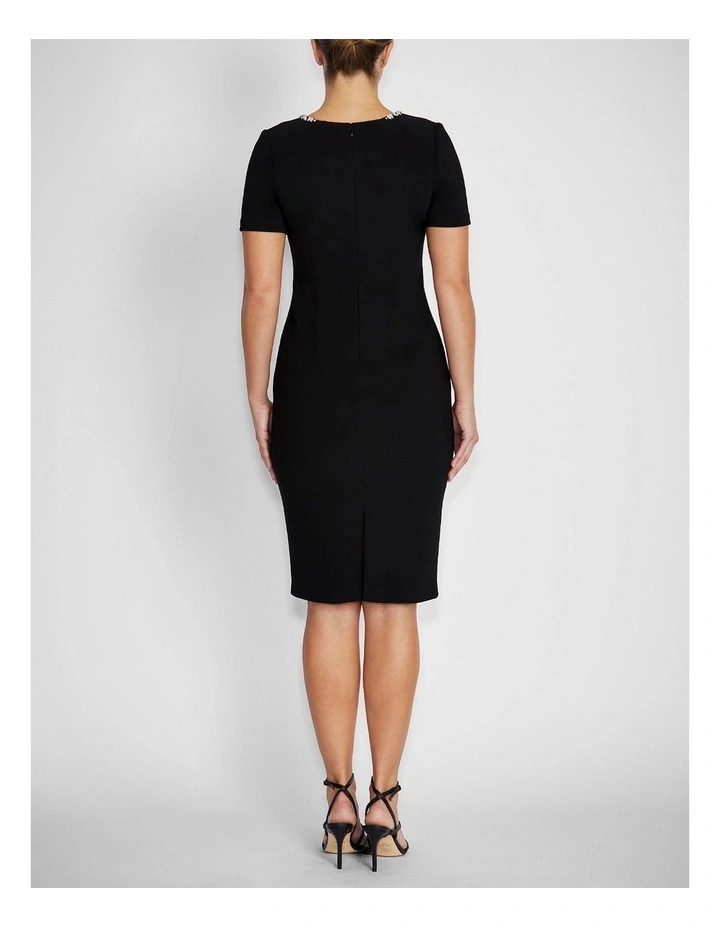 Cordelia Stretch Crepe Dress in Black image 2