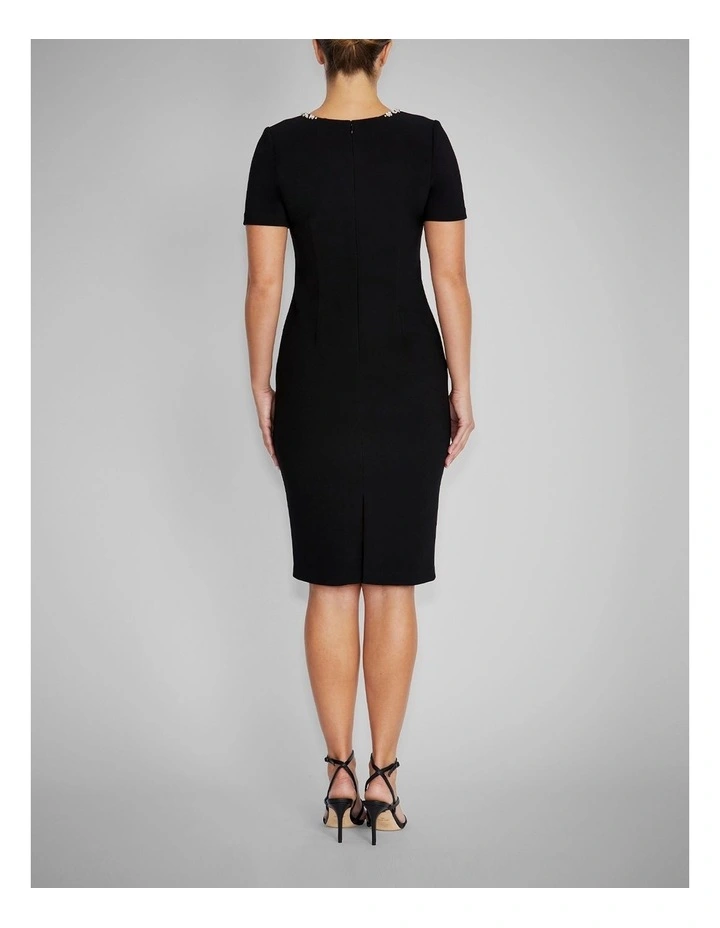 Cordelia Stretch Crepe Dress in Black image 2