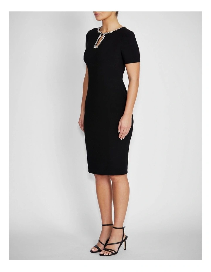 Cordelia Stretch Crepe Dress in Black image 3