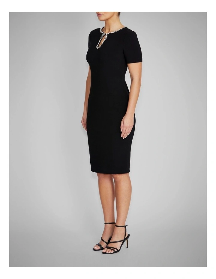 Cordelia Stretch Crepe Dress in Black image 3