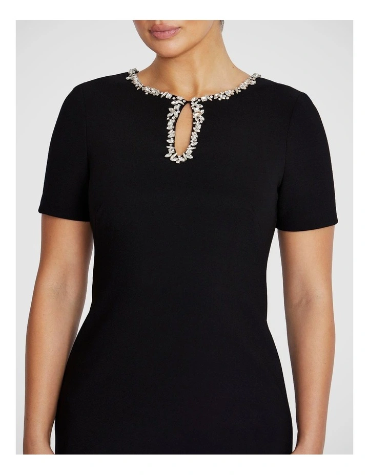 Cordelia Stretch Crepe Dress in Black image 4