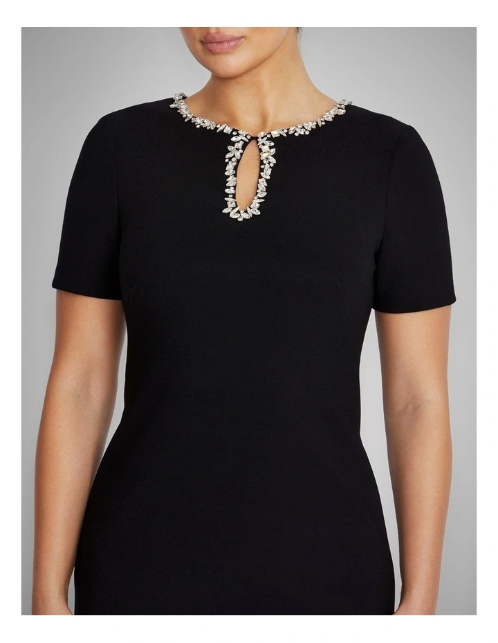 Cordelia Stretch Crepe Dress in Black image 4