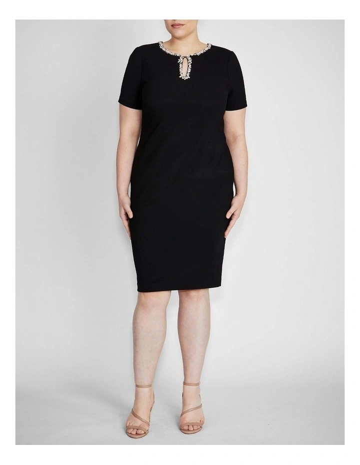 Cordelia Stretch Crepe Dress in Black image 5
