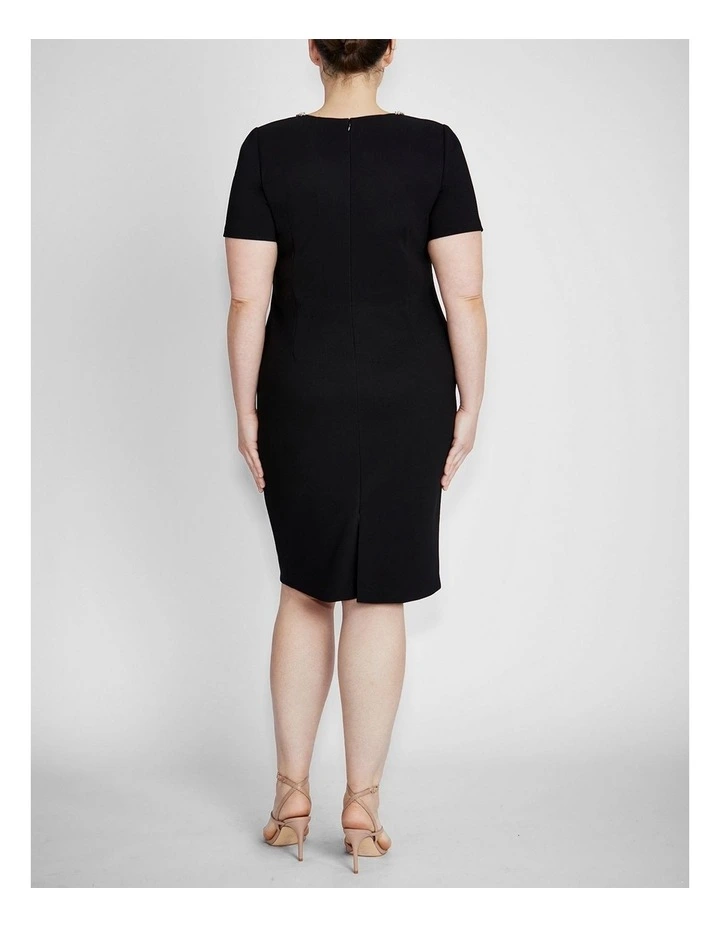 Cordelia Stretch Crepe Dress in Black image 6