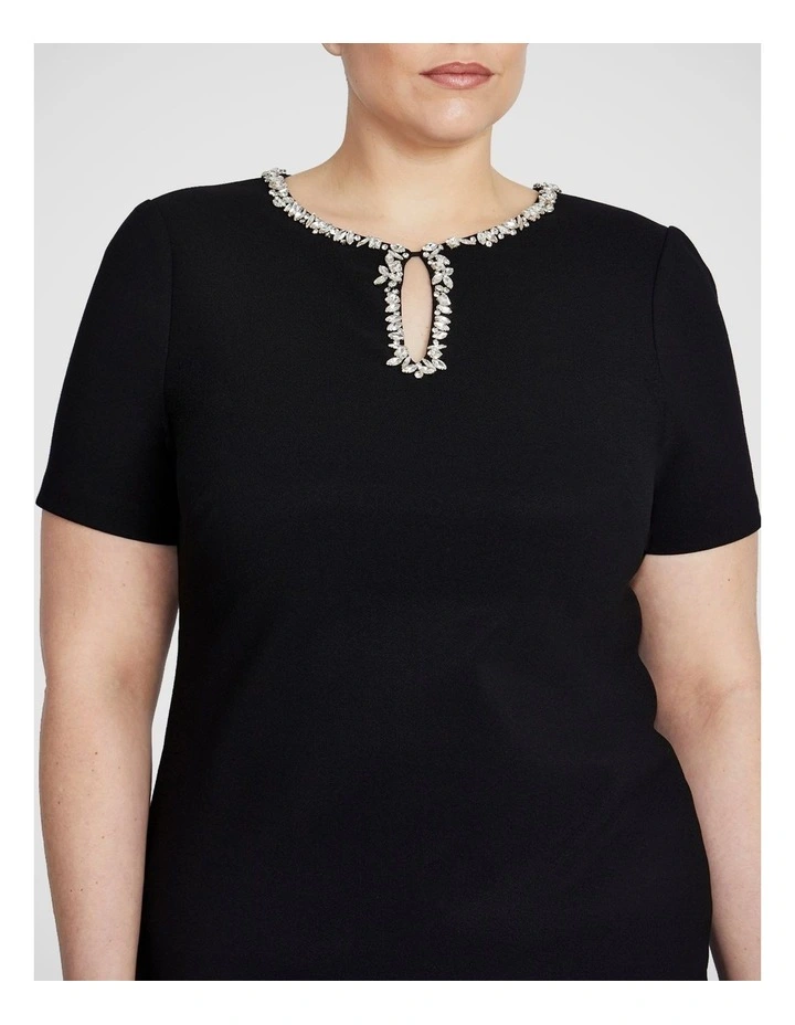 Cordelia Stretch Crepe Dress in Black image 7